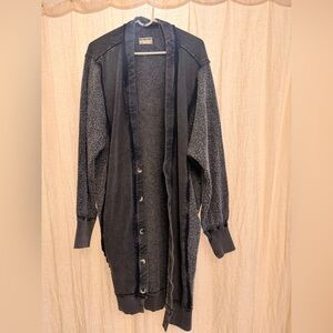 We The Free Charcoal and Heather Long Cardigan